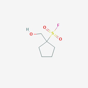 molecular formula C6H11FO3S B13192652 1-(Hydroxymethyl)cyclopentane-1-sulfonyl fluoride 