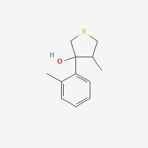 molecular formula C12H16OS B13192746 4-Methyl-3-(2-methylphenyl)thiolan-3-ol 