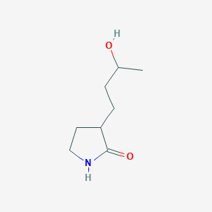 molecular formula C8H15NO2 B13192754 3-(3-Hydroxybutyl)pyrrolidin-2-one 