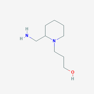 molecular formula C9H20N2O B13192776 3-[2-(Aminomethyl)piperidin-1-yl]propan-1-ol 