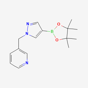molecular formula C15H20BN3O2 B1319279 3-((4-(4,4,5,5-四甲基-1,3,2-二氧杂硼环-2-基)-1H-吡唑-1-基)甲基)吡啶 CAS No. 864754-21-2