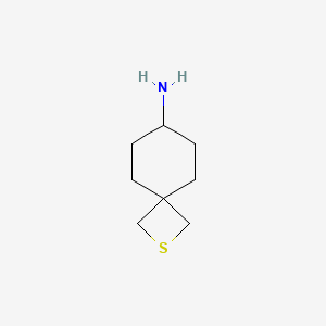 molecular formula C8H15NS B13192814 2-Thiaspiro[3.5]nonan-7-amine 