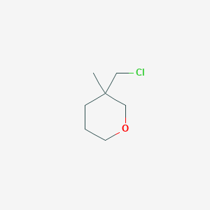 molecular formula C7H13ClO B13192815 3-(Chloromethyl)-3-methyloxane 