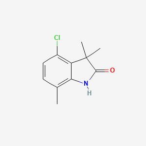 molecular formula C11H12ClNO B13192870 4-chloro-3,3,7-trimethyl-2,3-dihydro-1H-indol-2-one 