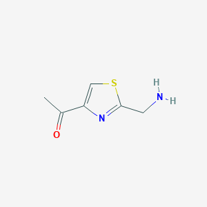 molecular formula C6H8N2OS B13192901 1-[2-(Aminomethyl)-1,3-thiazol-4-yl]ethan-1-one 