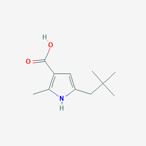 molecular formula C11H17NO2 B13192913 5-(2,2-Dimethylpropyl)-2-methyl-1H-pyrrole-3-carboxylic acid 