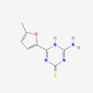 molecular formula C8H8N4OS B13192922 4-Amino-6-(5-methylfuran-2-YL)-1,3,5-triazine-2-thiol 