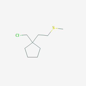 molecular formula C9H17ClS B13192949 1-(Chloromethyl)-1-[2-(methylsulfanyl)ethyl]cyclopentane 
