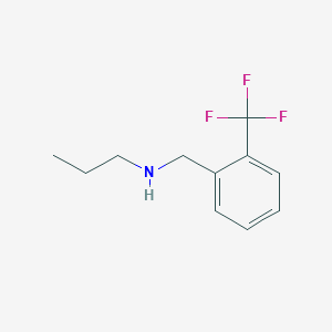 molecular formula C11H14F3N B13193060 N-[2-(trifluoromethyl)benzyl]propan-1-amine 