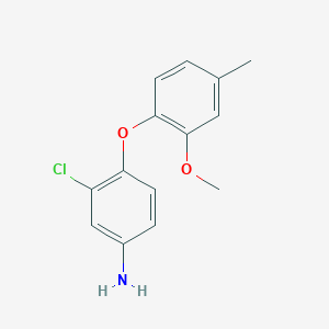 molecular formula C14H14ClNO2 B1319310 3-Chloro-4-(2-methoxy-4-methylphenoxy)aniline CAS No. 937608-62-3