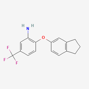2-(2,3-Dihydro-1H-inden-5-yloxy)-5-(trifluoromethyl)phenylamine