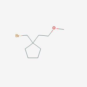 molecular formula C9H17BrO B13193250 1-(Bromomethyl)-1-(2-methoxyethyl)cyclopentane 