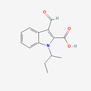molecular formula C14H15NO3 B13193308 1-(Butan-2-yl)-3-formyl-1H-indole-2-carboxylic acid 