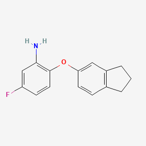 molecular formula C15H14FNO B1319333 2-(2,3-二氢-1H-茚-5-氧基)-5-氟苯胺 CAS No. 937596-45-7