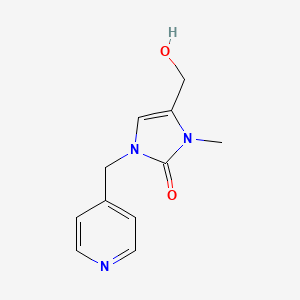 molecular formula C11H13N3O2 B13193364 4-(Hydroxymethyl)-3-methyl-1-[(pyridin-4-yl)methyl]-2,3-dihydro-1H-imidazol-2-one 
