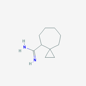 molecular formula C10H18N2 B13193373 Spiro[2.6]nonane-4-carboximidamide 