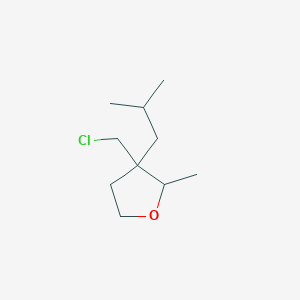 molecular formula C10H19ClO B13193386 3-(Chloromethyl)-2-methyl-3-(2-methylpropyl)oxolane 