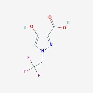 molecular formula C6H5F3N2O3 B13193404 4-Hydroxy-1-(2,2,2-trifluoroethyl)-1H-pyrazole-3-carboxylic acid 