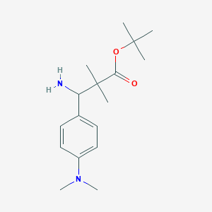 molecular formula C17H28N2O2 B13193406 tert-Butyl 3-amino-3-[4-(dimethylamino)phenyl]-2,2-dimethylpropanoate 