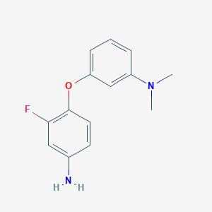 molecular formula C14H15FN2O B1319343 N-[3-(4-Amino-2-fluorophenoxy)phenyl]-N,N-dimethylamine CAS No. 937598-09-9