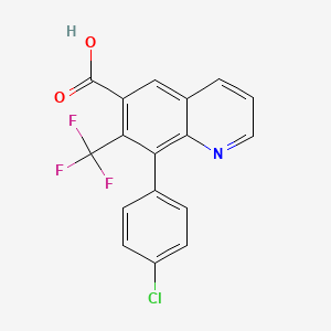 molecular formula C17H9ClF3NO2 B13193521 8-(4-Chlorophenyl)-7-(trifluoromethyl)quinoline-6-carboxylic acid 