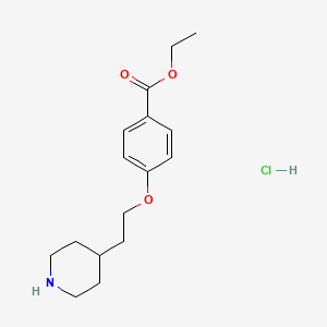 molecular formula C16H24ClNO3 B1319358 Ethyl 4-[2-(4-piperidinyl)ethoxy]benzoate hydrochloride CAS No. 136125-47-8