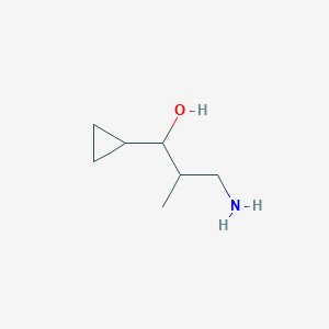 molecular formula C7H15NO B13193590 3-Amino-1-cyclopropyl-2-methylpropan-1-ol 
