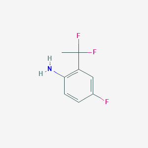 molecular formula C8H8F3N B13193615 2-(1,1-Difluoroethyl)-4-fluoroaniline 