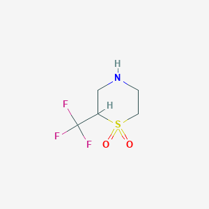 molecular formula C5H8F3NO2S B13193626 2-(Trifluoromethyl)-1lambda6-thiomorpholine-1,1-dione 