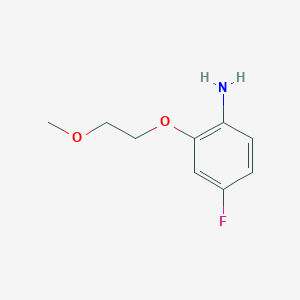 molecular formula C9H12FNO2 B1319368 4-Fluoro-2-(2-methoxyethoxy)aniline 