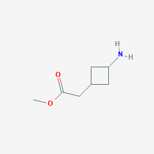 molecular formula C7H13NO2 B13193681 Methyl 2-(3-aminocyclobutyl)acetate 