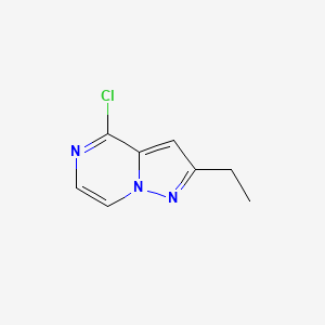 molecular formula C8H8ClN3 B13193705 4-Chloro-2-ethylpyrazolo[1,5-a]pyrazine 
