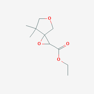 molecular formula C10H16O4 B13193775 Ethyl 7,7-dimethyl-1,5-dioxaspiro[2.4]heptane-2-carboxylate 