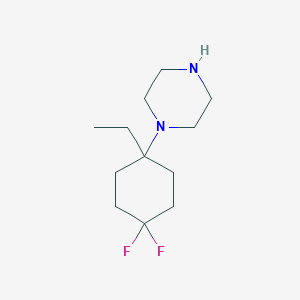 molecular formula C12H22F2N2 B13193787 1-(1-Ethyl-4,4-difluorocyclohexyl)piperazine 