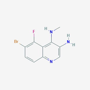 molecular formula C10H9BrFN3 B13193824 6-Bromo-5-fluoro-N4-methylquinoline-3,4-diamine 