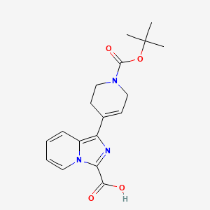 molecular formula C18H21N3O4 B13193993 1-{1-[(Tert-butoxy)carbonyl]-1,2,3,6-tetrahydropyridin-4-yl}imidazo[1,5-a]pyridine-3-carboxylic acid 