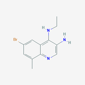 molecular formula C12H14BrN3 B13194022 6-Bromo-N4-ethyl-8-methylquinoline-3,4-diamine 