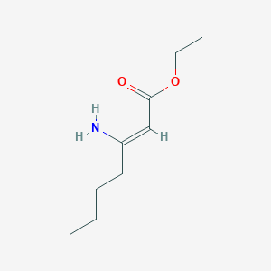 molecular formula C9H17NO2 B13194074 Ethyl3-aminohept-2-enoate 