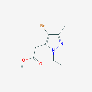 molecular formula C8H11BrN2O2 B13194159 2-(4-bromo-1-ethyl-3-methyl-1H-pyrazol-5-yl)acetic acid 