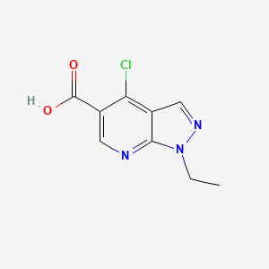 molecular formula C9H8ClN3O2 B1319419 4-Chloro-1-ethyl-1H-pyrazolo[3,4-b]pyridine-5-carboxylic acid CAS No. 59060-16-1
