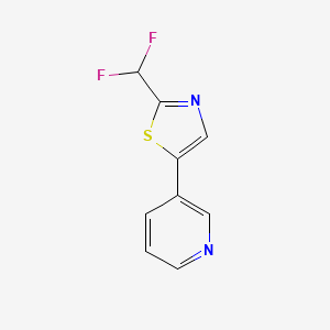 molecular formula C9H6F2N2S B13194298 3-[2-(Difluoromethyl)-1,3-thiazol-5-yl]pyridine 