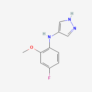 molecular formula C10H10FN3O B13194306 N-(4-Fluoro-2-methoxyphenyl)-1H-pyrazol-4-amine 