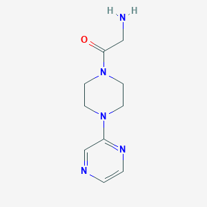 molecular formula C10H15N5O B13194318 2-Amino-1-[4-(pyrazin-2-yl)piperazin-1-yl]ethan-1-one 