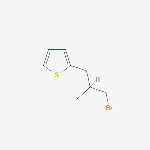 molecular formula C8H11BrS B13194338 2-(3-Bromo-2-methylpropyl)thiophene 
