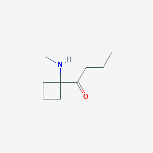 molecular formula C9H17NO B13194412 1-[1-(Methylamino)cyclobutyl]butan-1-one 