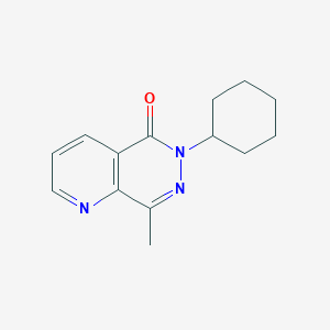 molecular formula C14H17N3O B13194525 6-Cyclohexyl-8-methyl-5H,6H-pyrido[2,3-d]pyridazin-5-one 