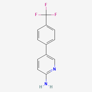 molecular formula C12H9F3N2 B1319456 5-[4-(三氟甲基)苯基]-2-吡啶胺 CAS No. 893738-30-2