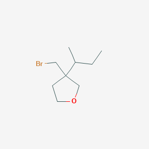molecular formula C9H17BrO B13194587 3-(Bromomethyl)-3-(butan-2-yl)oxolane 
