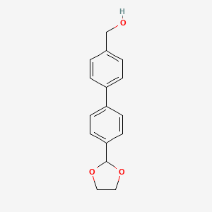 molecular formula C16H16O3 B1319462 [4'-(1,3-二氧戊环-2-基)[1,1'-联苯]-4-基]甲醇 CAS No. 889954-12-5