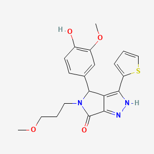 4-(4-Hydroxy-3-methoxyphenyl)-5-(3-methoxypropyl)-3-(thiophen-2-yl)-4,5-dihydropyrrolo[3,4-c]pyrazol-6(1H)-one